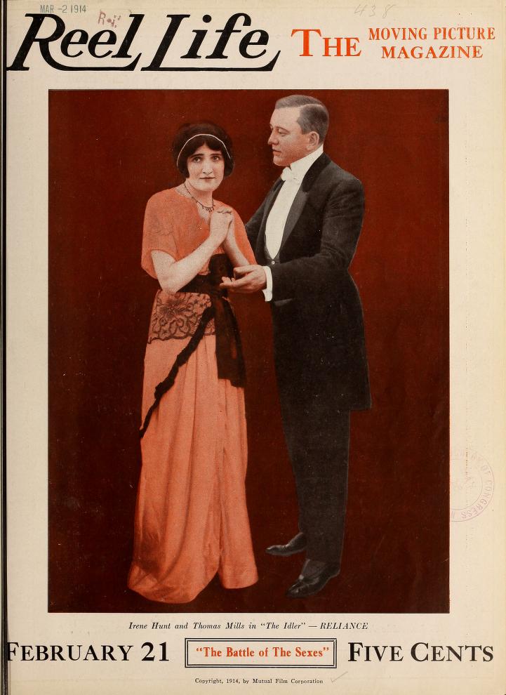 REEL LIFE magazine side cover 21 February 1914