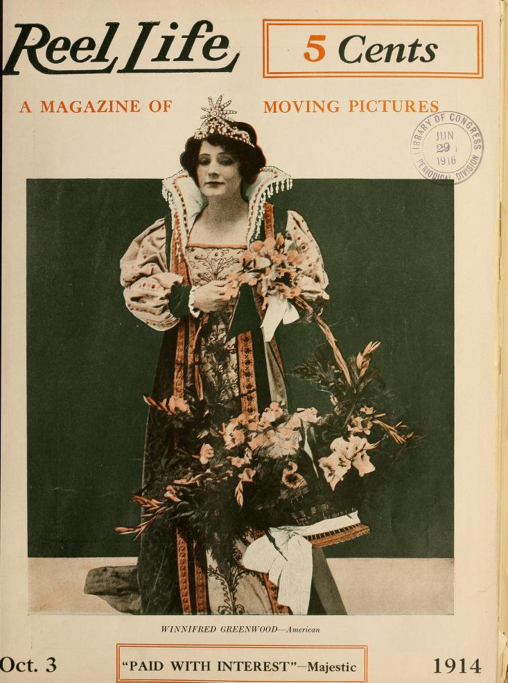 REEL LIFE magazine side cover 3 October 1914