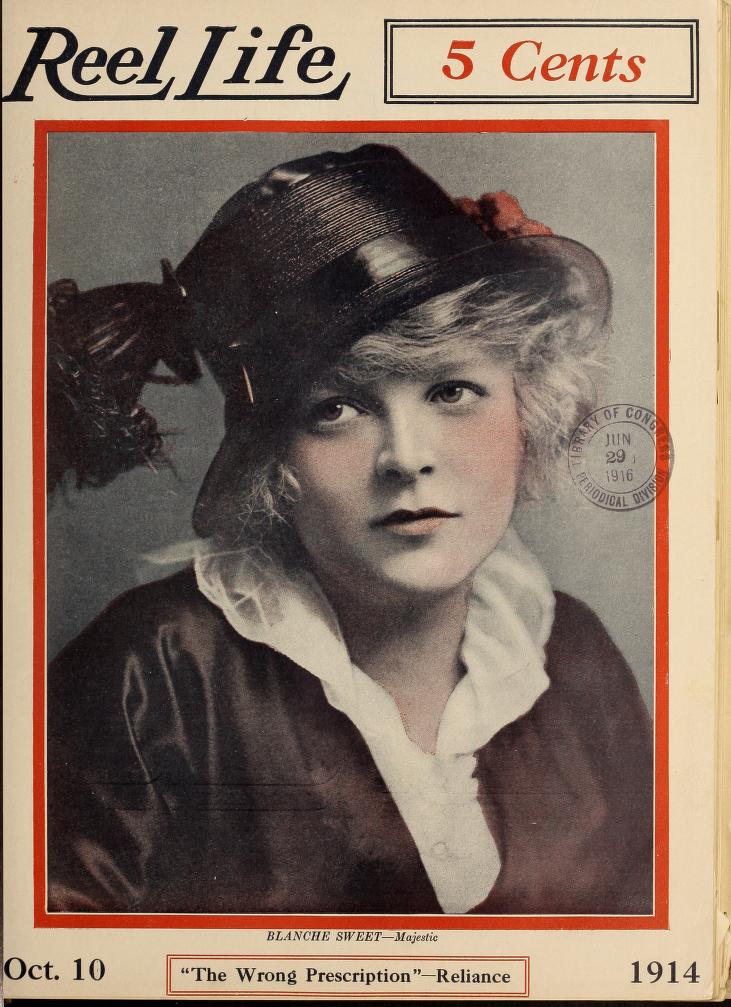 REEL LIFE magazine side cover 10 October 1914