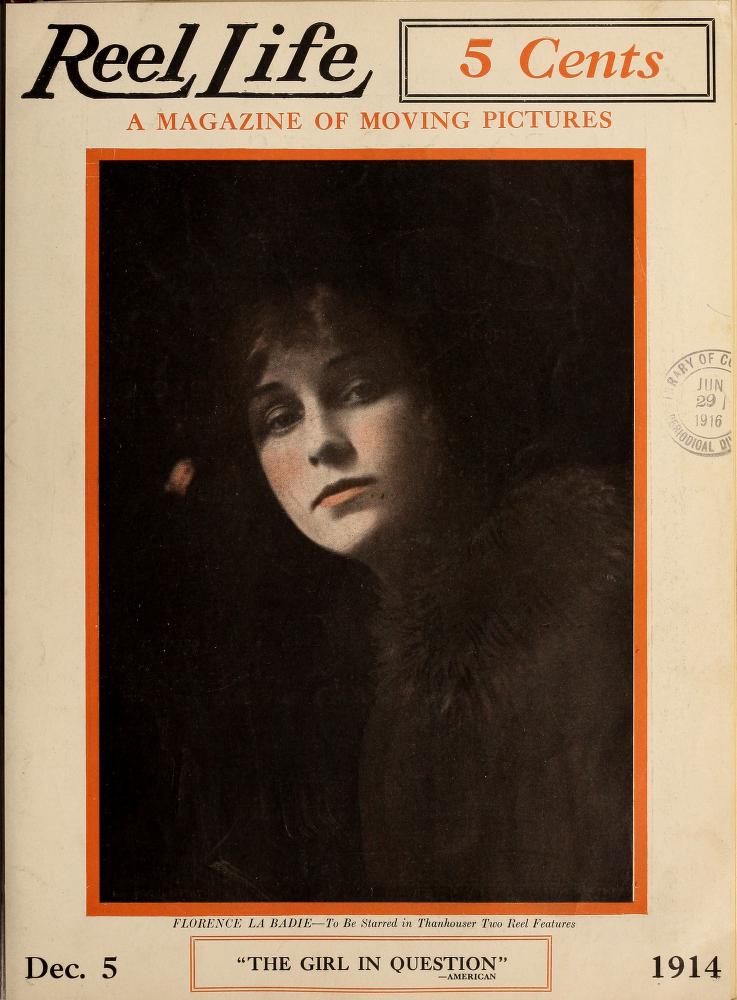 REEL LIFE magazine side cover 5 December 1914