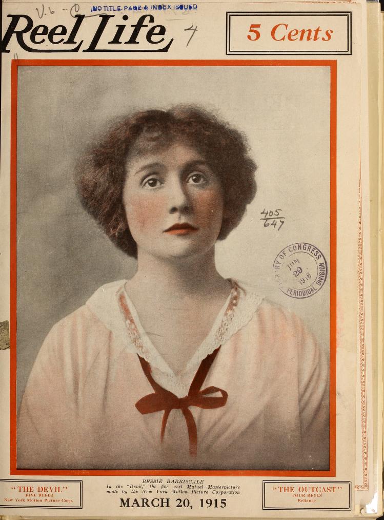 REEL LIFE magazine side cover 20 March 1915