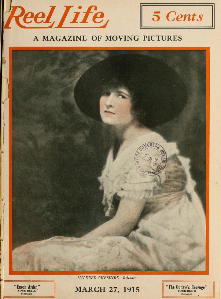 REEL LIFE magazine side cover 27 March 1915