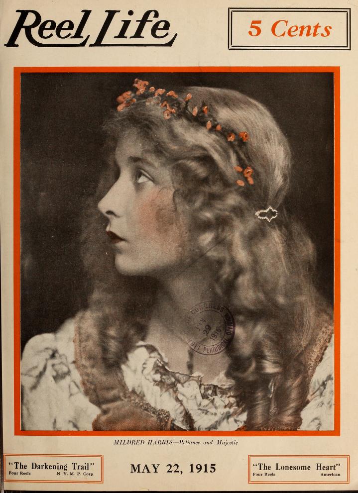 REEL LIFE magazine side cover 22 May 1915