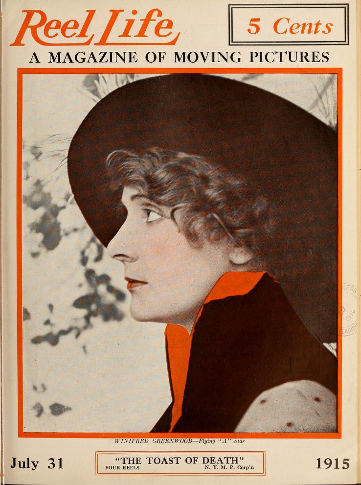REEL LIFE magazine side cover 31 July 1915