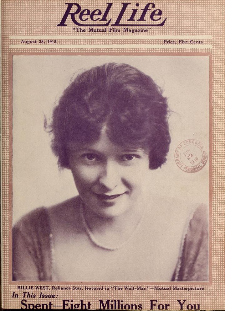 REEL LIFE magazine side cover 28 August 1915