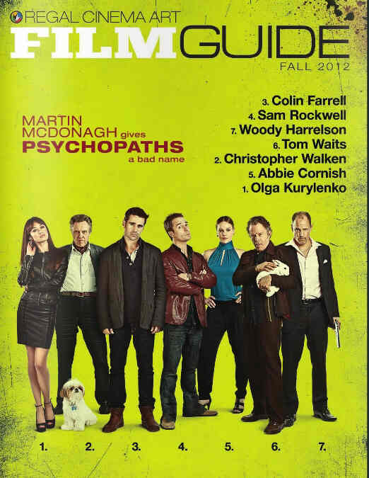 REGAL CINEMA ART FILM GUIDE magazine side cover Fall 2012