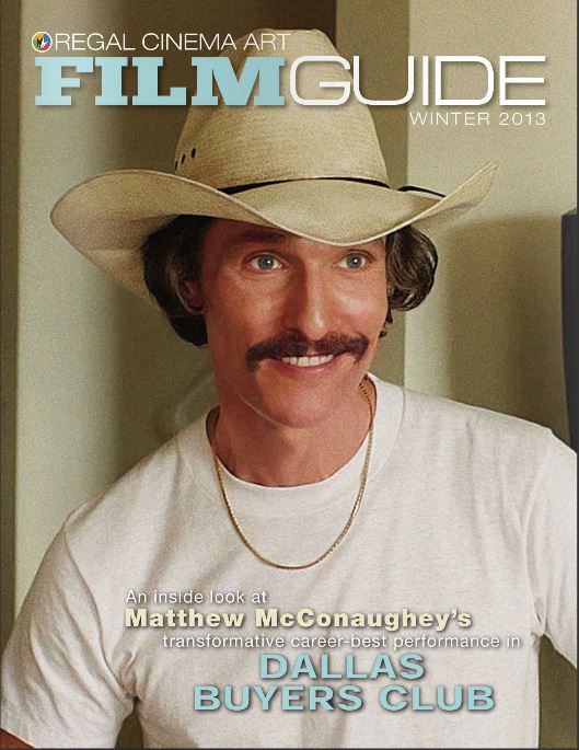 REGAL CINEMA ART FILM GUIDE magazine side cover Winter 2013