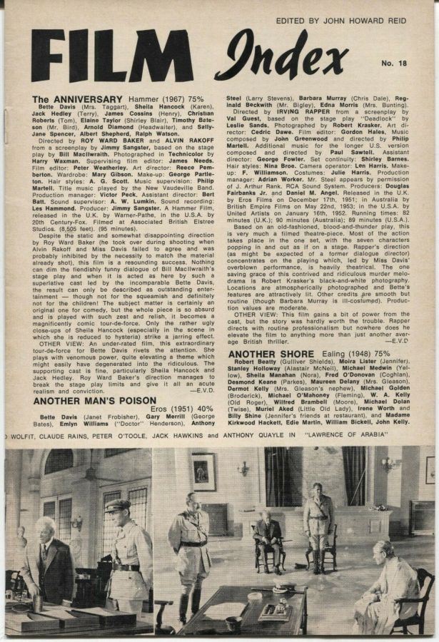FILM INDEX magazine side cover Issue 18  1973