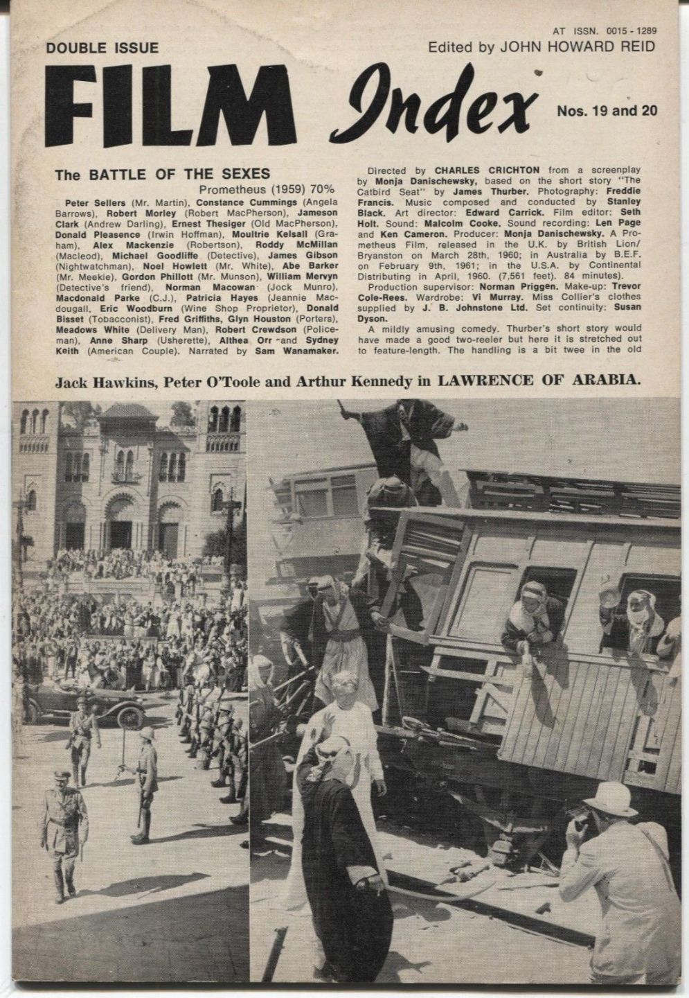 FILM INDEX magazine side cover Issue 19-20  1973