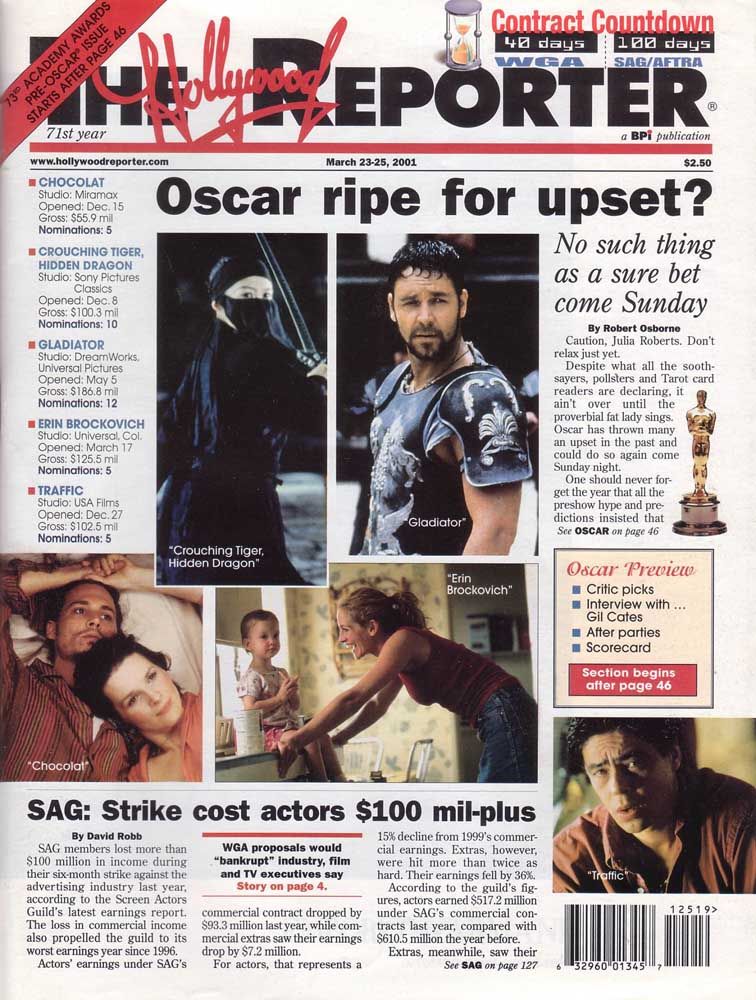 HOLLYWOOD REPORTER | THE magazine side cover 23 March 2001