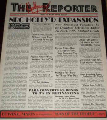 HOLLYWOOD REPORTER | THE magazine side cover 5 December 1936