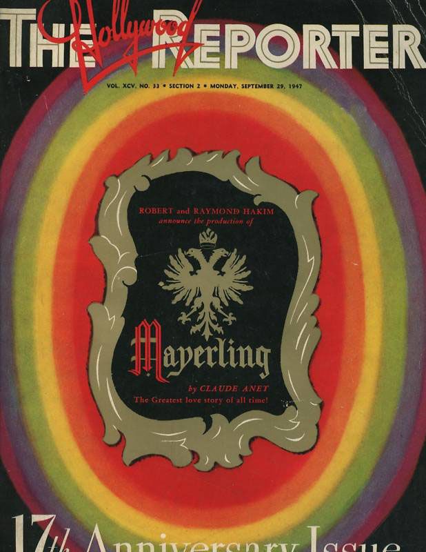 HOLLYWOOD REPORTER | THE magazine side cover 29 September 1947