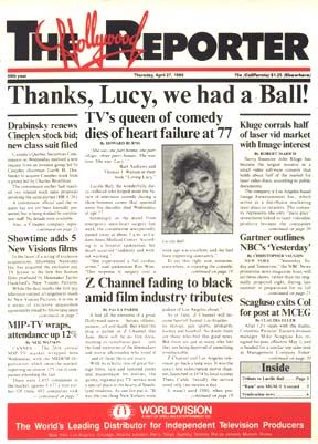 HOLLYWOOD REPORTER | THE magazine side cover 27 April 1989