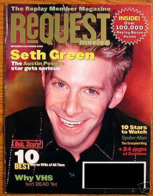 REQUEST MOVIES magazine side cover November/December 2002