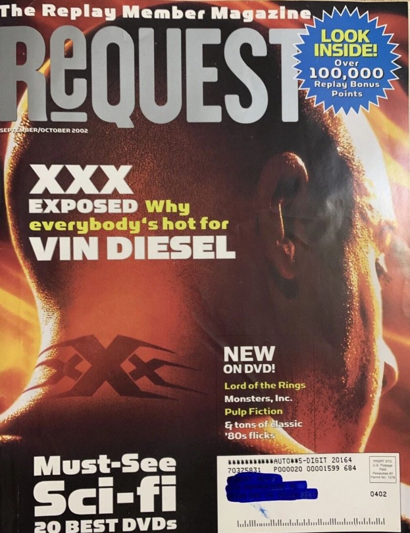 REQUEST MOVIES magazine side cover  September/October 2002