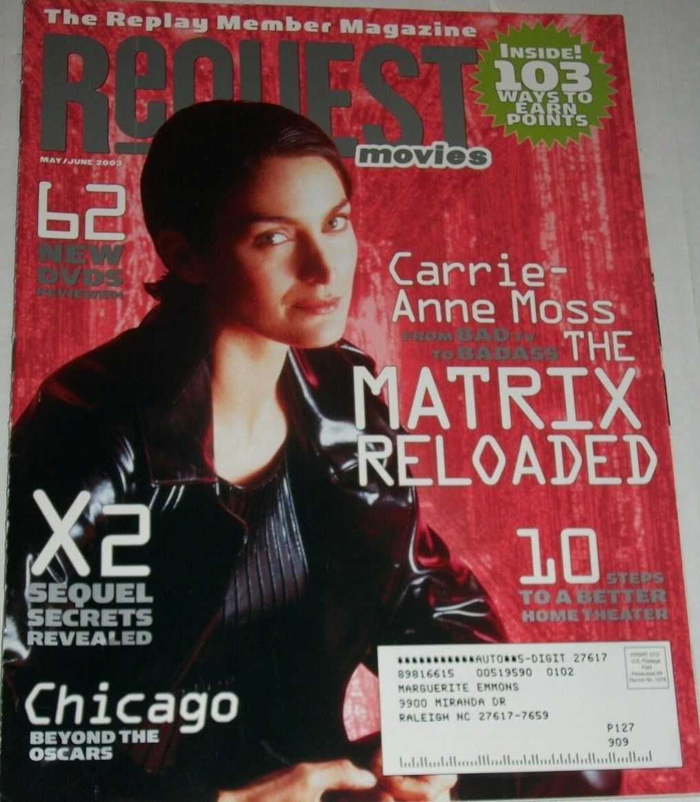 REQUEST MOVIES magazine side cover  May/June 2003