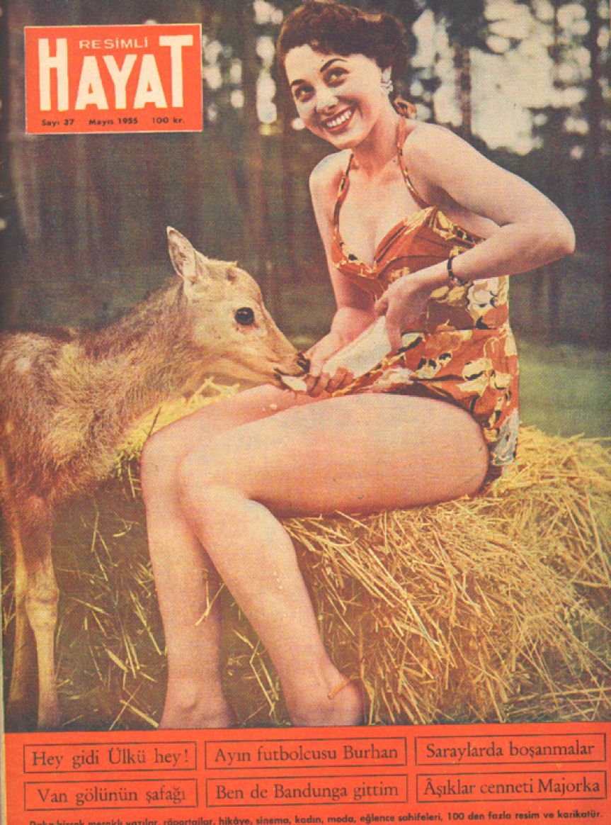 RESIMLI HAYAT magazine side cover Issue 37  May 1955