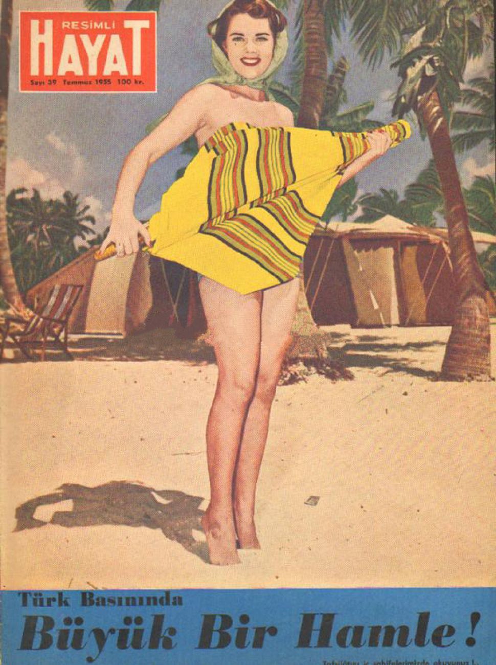 RESIMLI HAYAT magazine side cover Issue 39  July 1955
