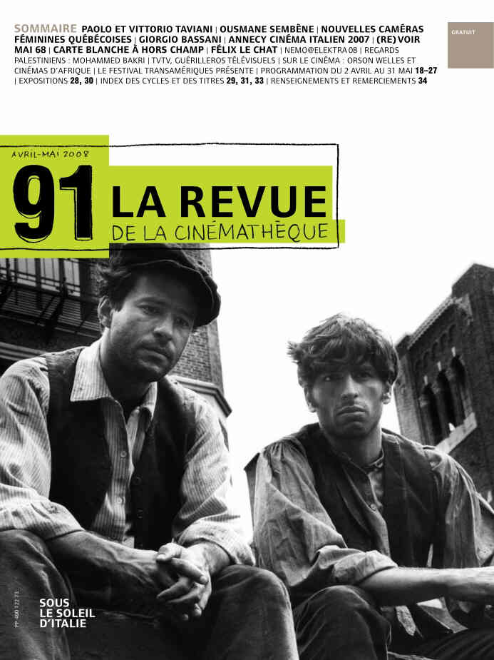 REVUE DE LA CINEMATHEQUE magazine side cover Issue 91 April-May 2008