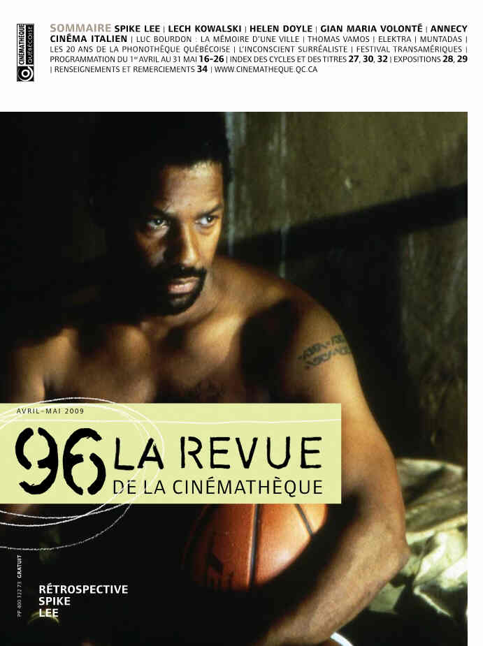 REVUE DE LA CINEMATHEQUE magazine side cover Issue 96 April-May 2009