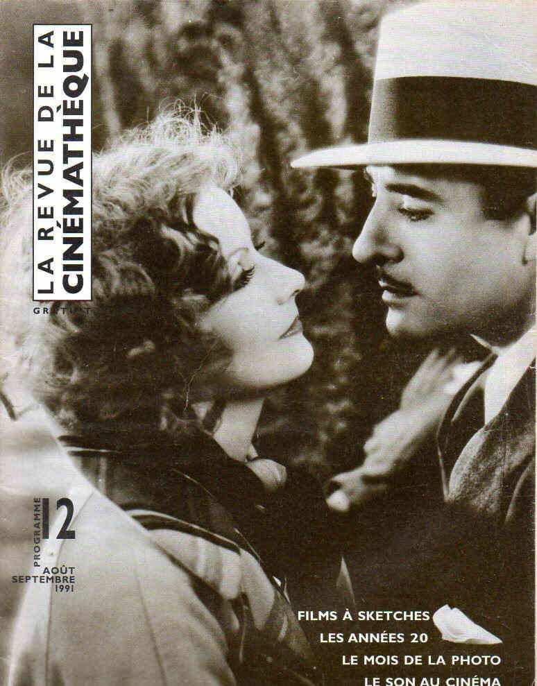 REVUE DE LA CINEMATHEQUE magazine side cover Issue 12 August-September 1991