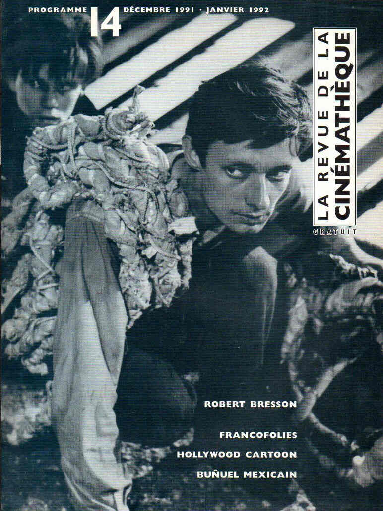 REVUE DE LA CINEMATHEQUE magazine side cover Issue 14 December-January 1991