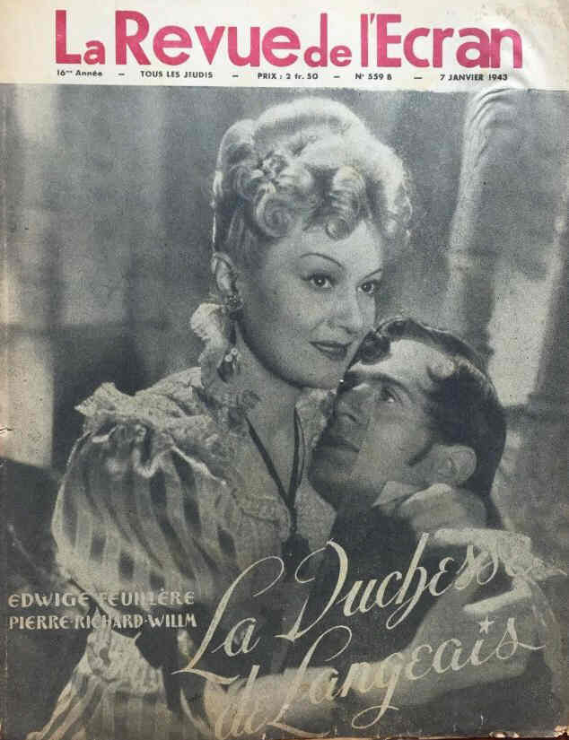REVUE DE L ECRAN magazine side cover Issue 559 7 January 1943