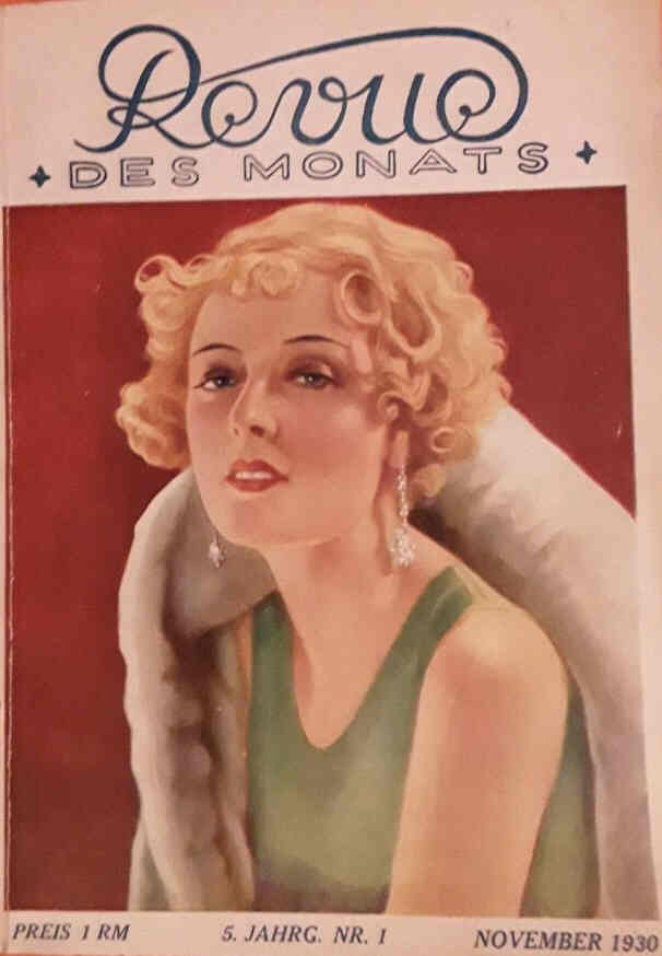 REVUE DES MONATS magazine side cover Issue 1  November 1930