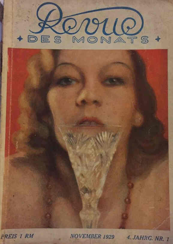REVUE DES MONATS magazine side cover  November 1929