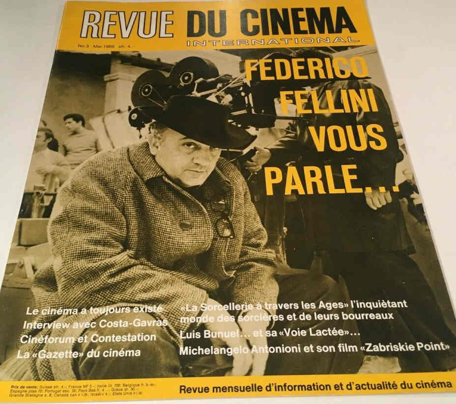 REVUE DU CINEMA INTERNATIONAL magazine side cover Issue 3  May 1969