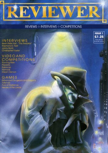 REVIEWER magazine side cover Issue 1 April 1989