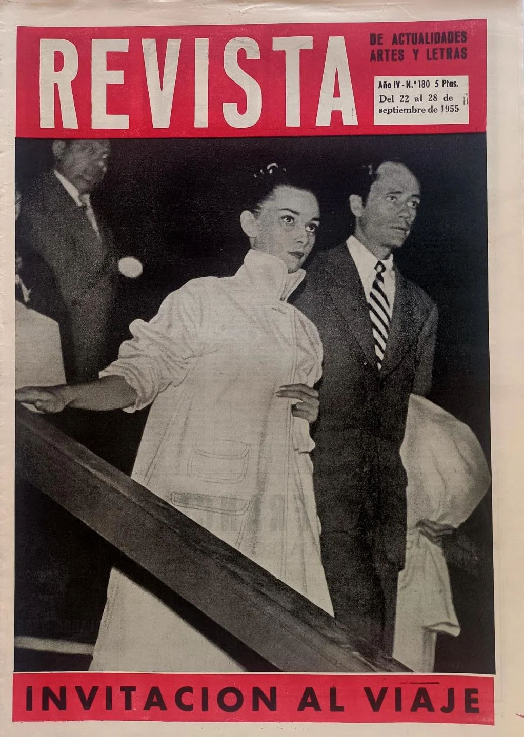 REVISTA DE ACTUALIDADES ARTES Y LETRAS magazine side cover Issue 180 22 September 1955