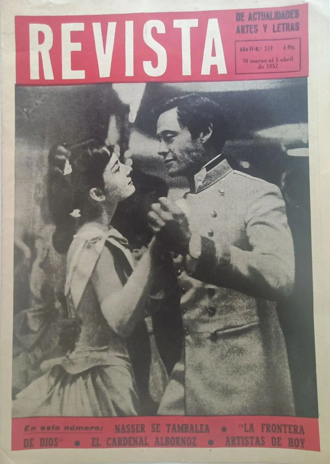 REVISTA DE ACTUALIDADES ARTES Y LETRAS magazine side cover Issue 259 10 March 1957