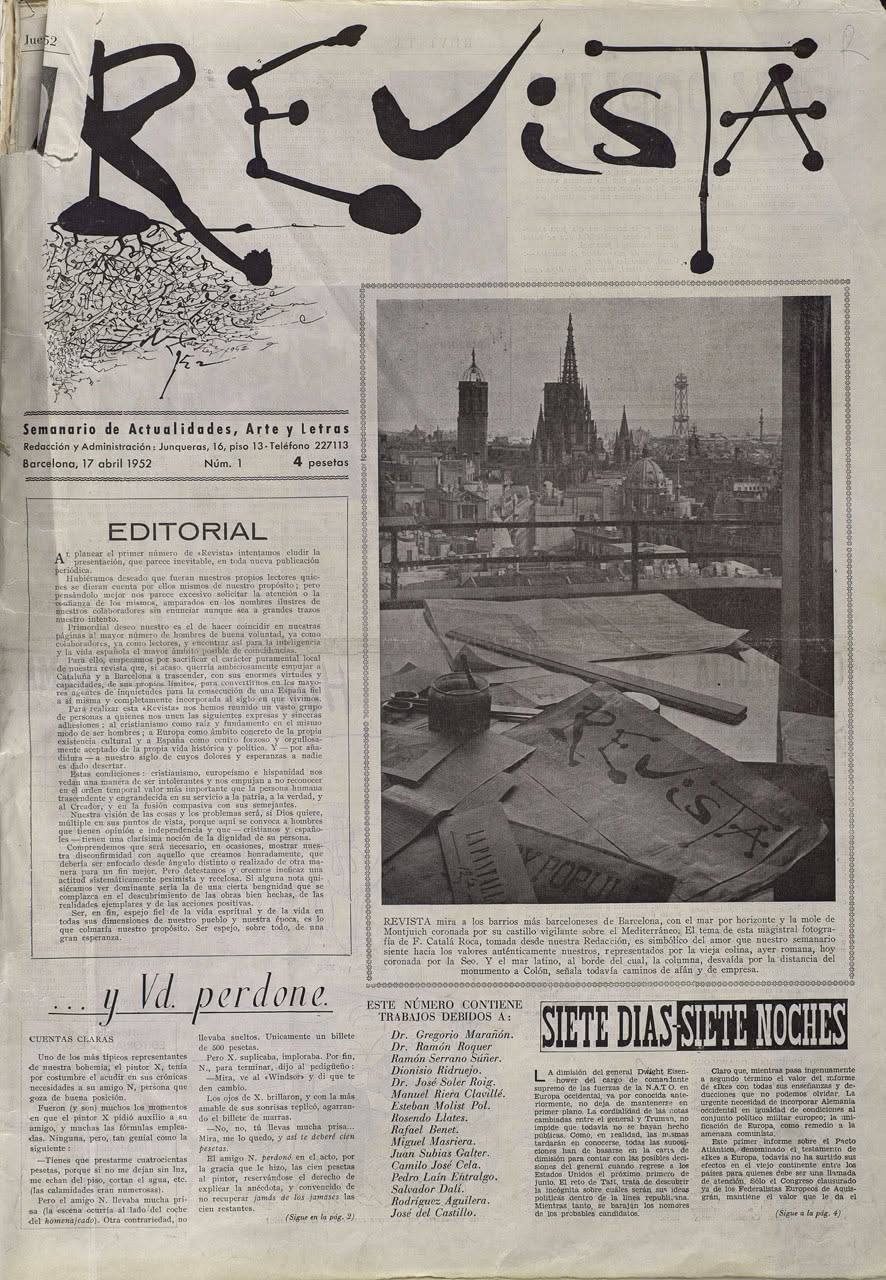 REVISTA DE ACTUALIDADES ARTES Y LETRAS magazine side cover Issue 1 17 April 1952