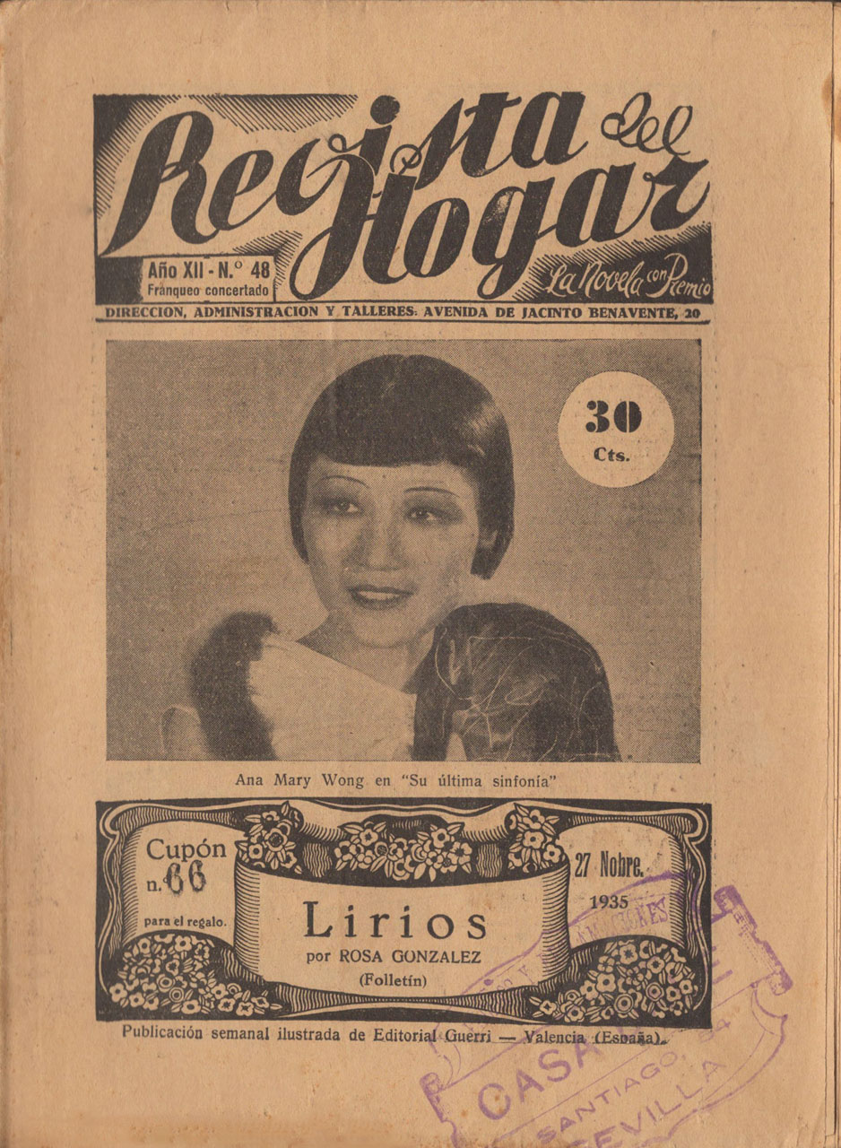 REVISTA DEL HOGAR magazine side cover Issue 48 27 November 1935