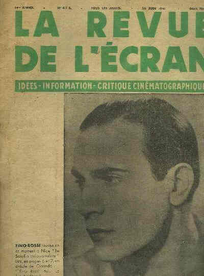 REVUE DE L ECRAN magazine side cover Issue 411 26 June 1941