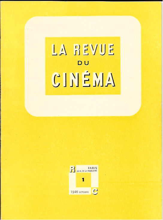 REVUE DU CINEMA | LA magazine side cover Issue 1 October 1946
