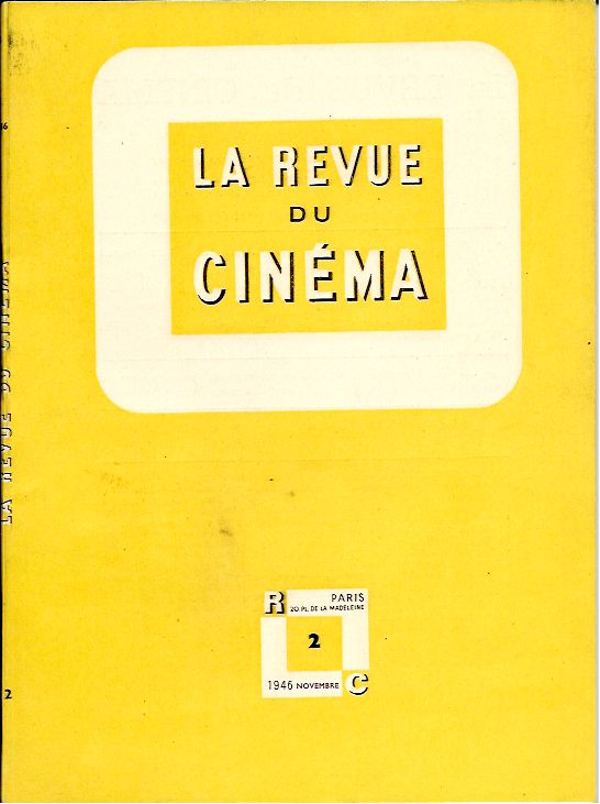 REVUE DU CINEMA | LA magazine side cover Issue 2 November 1946