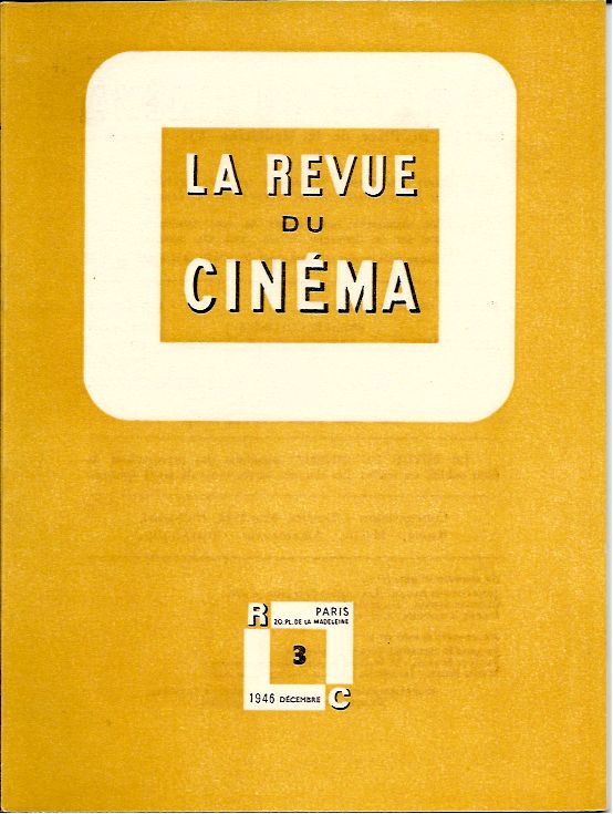 REVUE DU CINEMA | LA magazine side cover Issue 3 December 1946