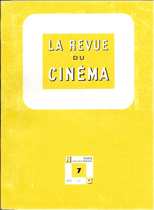 REVUE DU CINEMA | LA magazine side cover Issue 7 June 1947