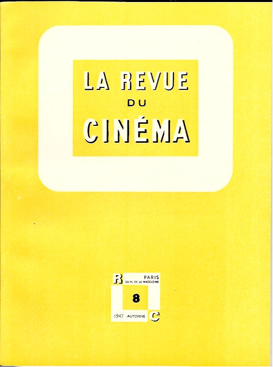 REVUE DU CINEMA | LA magazine side cover Issue 8 September 1947