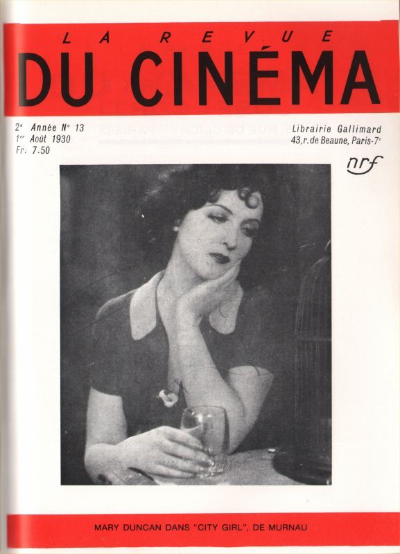 REVUE DU CINEMA | LA magazine side cover Issue 13 August 1930