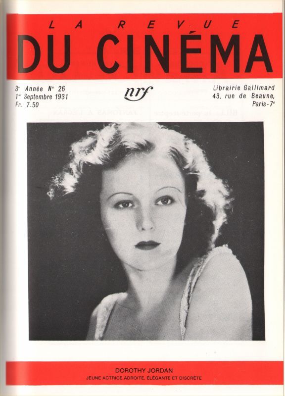 REVUE DU CINEMA | LA magazine side cover Issue 26 September 1931