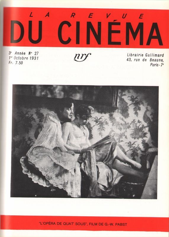 REVUE DU CINEMA | LA magazine side cover Issue 27 October 1931