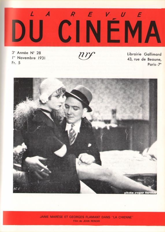 REVUE DU CINEMA | LA magazine side cover Issue 28 November 1931