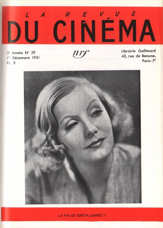 REVUE DU CINEMA | LA magazine side cover Issue 29 December 1931