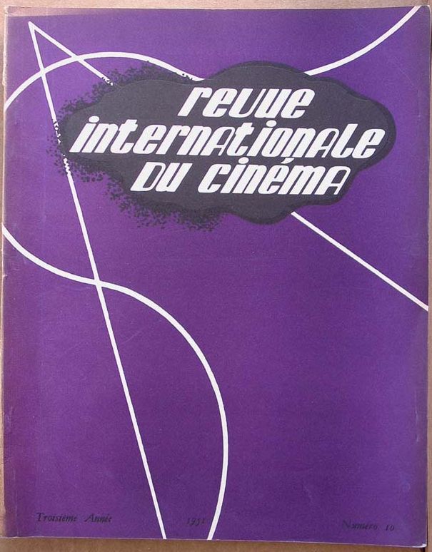 REVUE INTERNATIONALE DU CINEMA magazine side cover Issue 10 October 1951