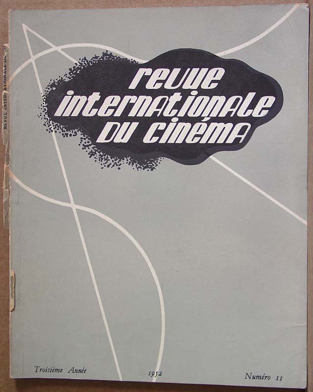 REVUE INTERNATIONALE DU CINEMA magazine side cover Issue 11 January 1952