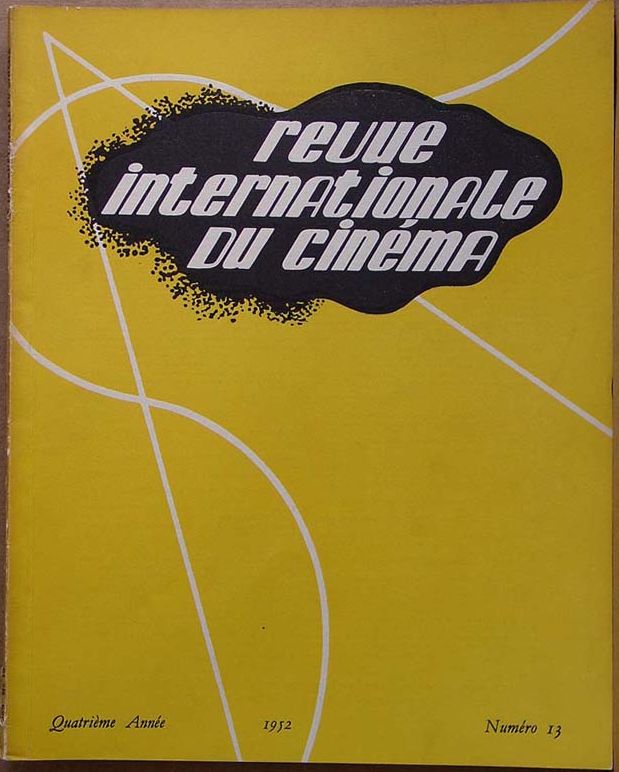 REVUE INTERNATIONALE DU CINEMA magazine side cover Issue 13 July 1952