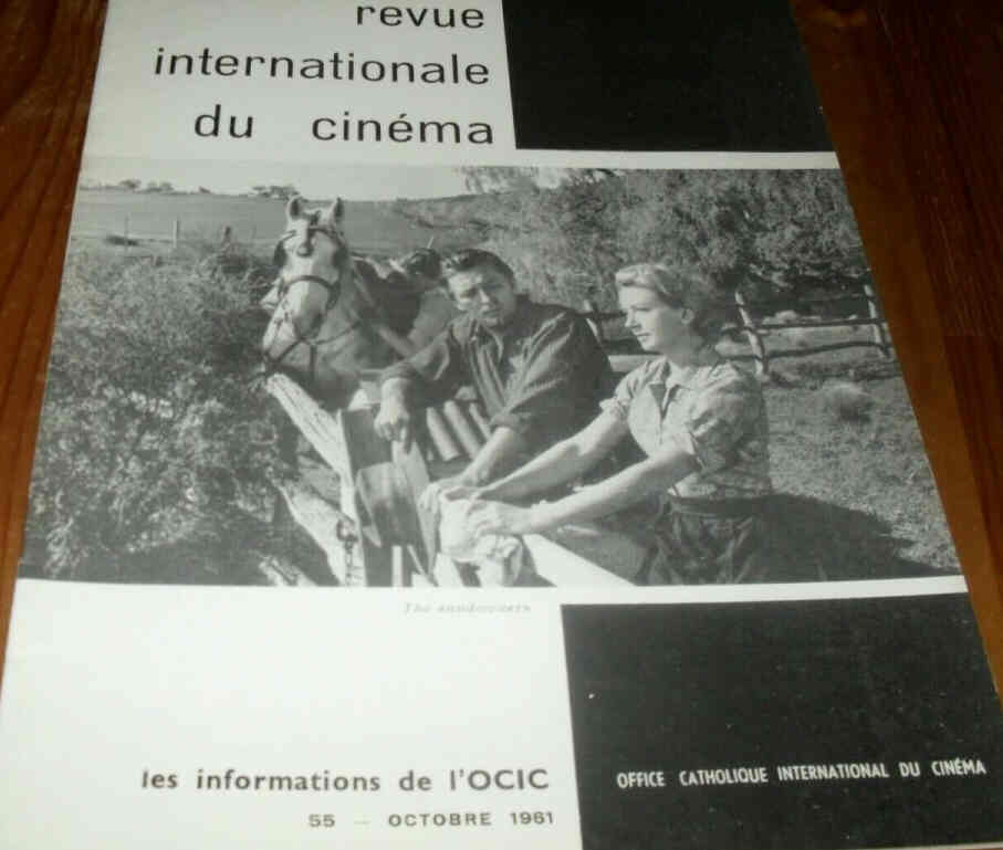 REVUE INTERNATIONALE DU CINEMA magazine side cover Issue 55 October 1961